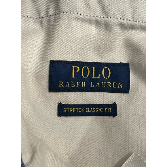 POLO Ralph Lauren Navy Chino Shorts LARGE stretch classic fit - Picture 3 of 9